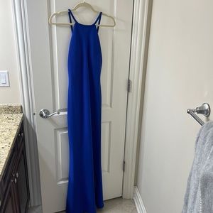 Calvin Klein Royal Blue Low Back Halter Dress
